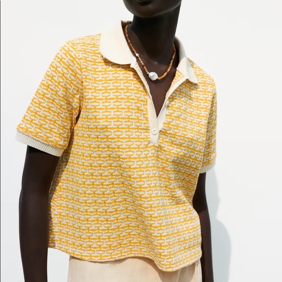 Zara knit polo shirt - Picture 1 of 8